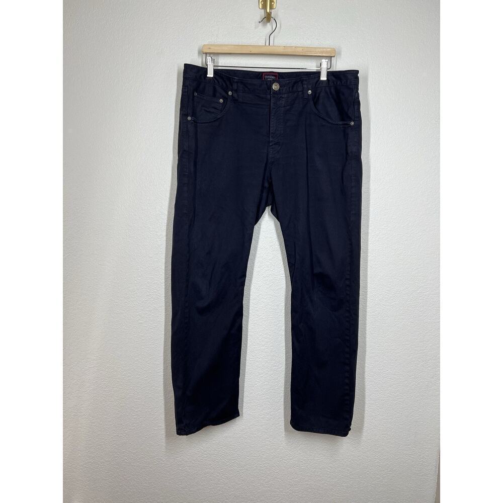 Untuckit Pant Mens Renzo 5-Pocket Pima Cotton Blend Navy 36x30 Relaxed Fit